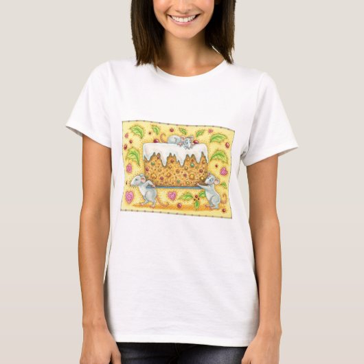 Kute kerstmuizen met een fruitdienblad t-shirt (Voorkant)