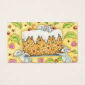 Kute kerstmuizen met een fruitdienblad visitekaartjes (Voorkant)