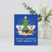 Kute kerstmuizen met  tekst feestdagenkaart (Staand voorkant)