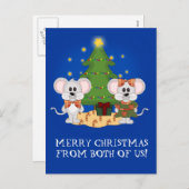 Kute kerstmuizen met  tekst feestdagenkaart (Voorkant / Achterkant)