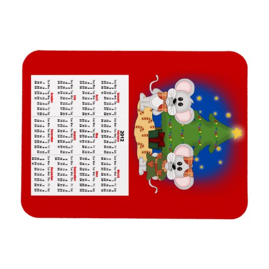 Kute kerstmuizen met  tekst magneet (Horizontaal)