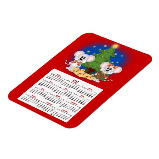 Kute kerstmuizen met  tekst magneet (Linkerzijde)