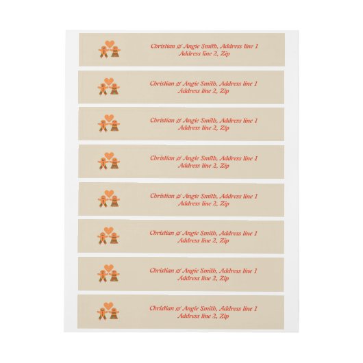 Kute kerstontbijtkoek Coupure Custom Adreslabel Wikkel (Vel)
