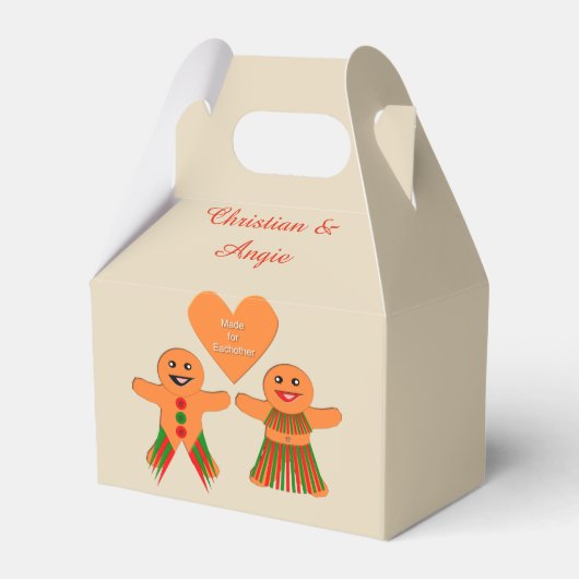 Kute kerstontbijtkoek Coupure Custom Bedankdoosjes (Voorkant Zijde)