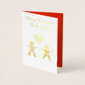 Kute kerstontbijtkoek Coupure Custom Folie Kaarten (Voorkant)