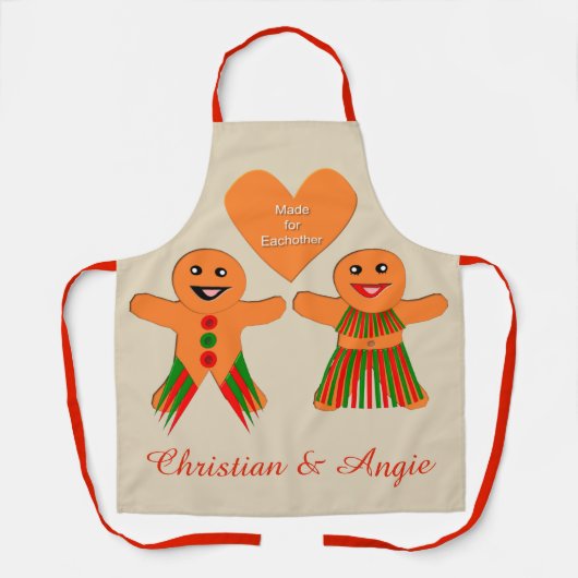 Kute kerstontbijtkoek Coupure Custom Schort (Voorkant)