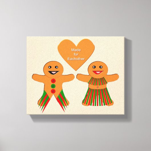 Kute kerstontbijtkoekoek canvas afdruk (Voorkant)