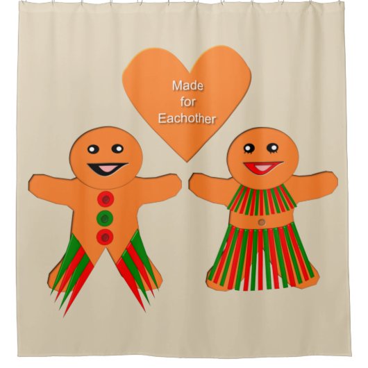 Kute kerstontbijtkoekoek douchegordijn (Voorkant)