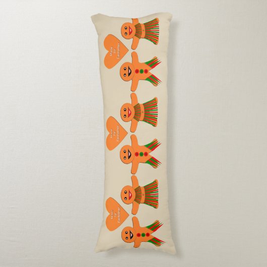 Kute kerstontbijtkoekoek lichaamskussen (Voorkant Verticaal)