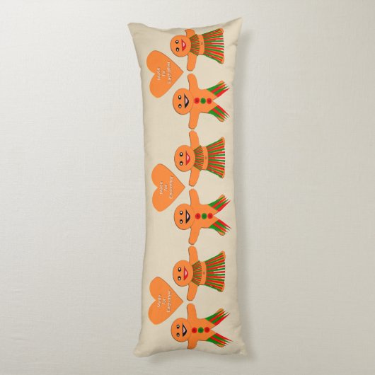 Kute kerstontbijtkoekoek lichaamskussen (Achterkant (Verticaal))