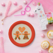 Kute kerstontbijtkoekoek papieren bordje (Feest)