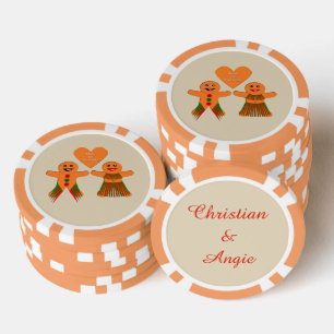 Kute kerstontbijtkoekoek poker chips