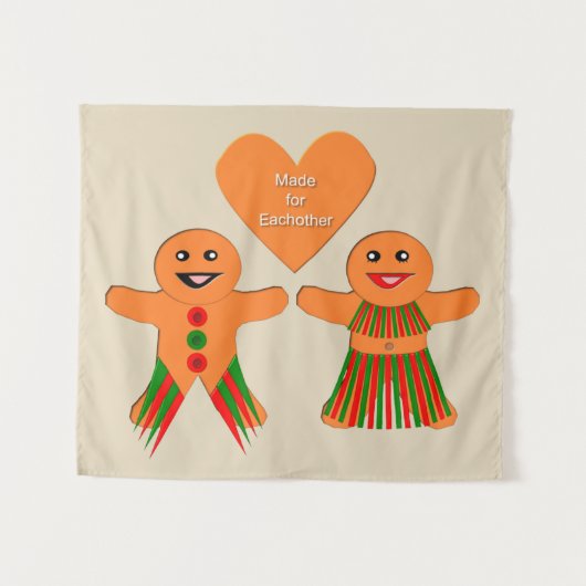 Kute kerstontbijtkoekoek wandkleed (Voorkant (horizontaal))