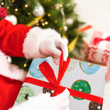 Kute kerstpapier voor donut