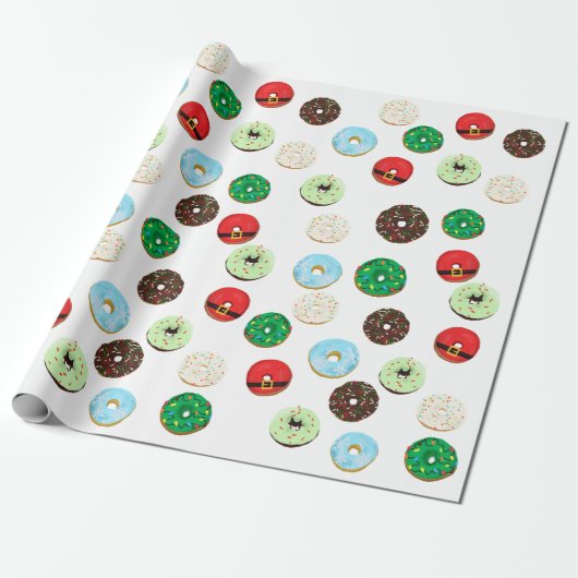 Kute kerstpapier voor donut cadeaupapier (Uitgerold)