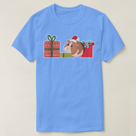 Kute kerstparelvarken met Santa Hat Pet Guin T-shirt (Design voorkant)