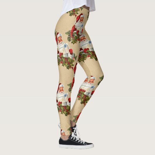 Kute kerstpatronen, Kerstmis Leggings (Rechts)