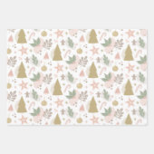 Kute kerstpatronen. Pastelboomster Holiday Inpakpapier Vel (Voorkant)