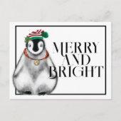 Kute kerstpinguïn, feestelijke Arctische dieren Briefkaart (Voorkant)