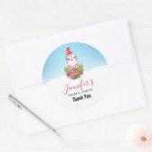 Kute kerstpinguïn in Santa Hat Business Ronde Sticker (Envelop)