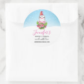 Kute kerstpinguïn in Santa Hat Business Ronde Sticker (Tas)