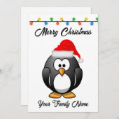 Kute kerstpinguïn met een kerstman feestdagenkaart (Voorkant / Achterkant)
