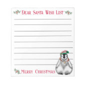 Kute kerstpinguïn , verlanglijstje van de kerstman notitieblok (Voorkant)