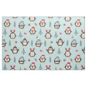 Kute kerstpinguïns op het Pine Trees Pattern Stof (Fat Quarter)