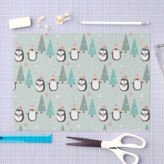 Kute kerstpinguïns tissuepapier (Craft)