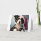 Kute kerstpuppy bedankkaart (Voorkant)
