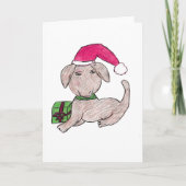 Kute kerstpuppy bedankkaart (Voorkant)