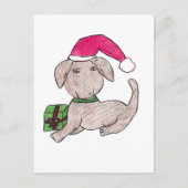 Kute kerstpuppy briefkaart (Voorkant)