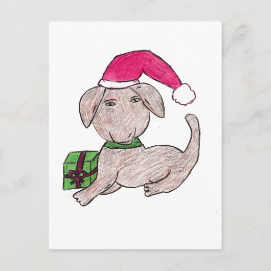 Kute kerstpuppy briefkaart (Voorkant)