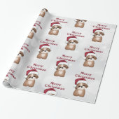 Kute kerstpuppy cadeaupapier (Uitgerold)