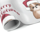 Kute kerstpuppy cadeaupapier (Rol Hoek)
