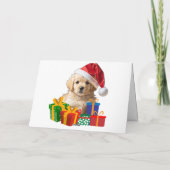 Kute kerstpuppy kaart (Achterkant)