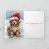 Kute kerstpuppy kaart (Binnen)