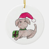 Kute kerstpuppy keramisch ornament (Voorkant)