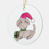 Kute kerstpuppy keramisch ornament (Links)
