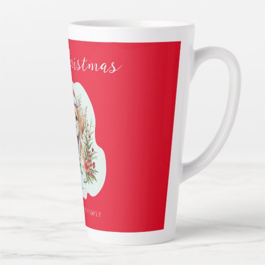 Kute kerstpuppy latte mok (Rechts)