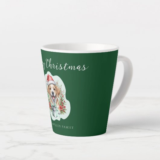 Kute kerstpuppy latte mok (Rechterhoek)