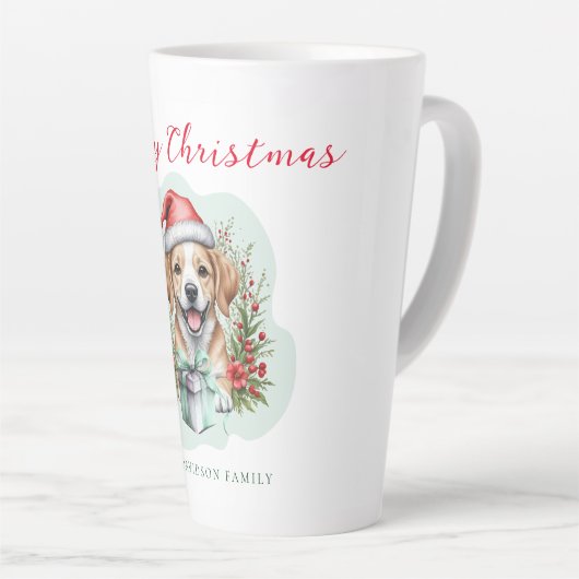 Kute kerstpuppy latte mok (Rechterhoek)