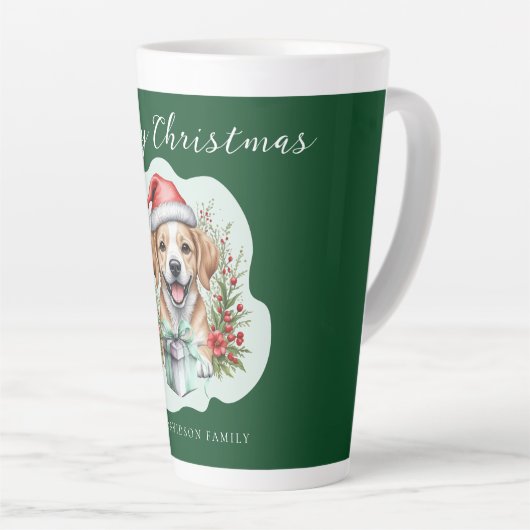 Kute kerstpuppy latte mok (Rechterhoek)