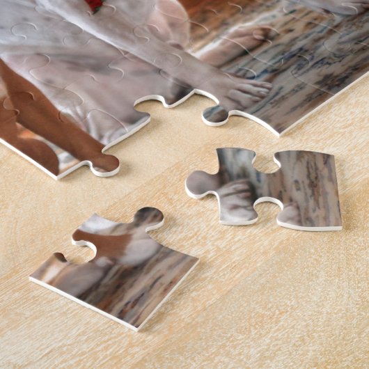 Kute kerstredding Pitbull and America Bull Dog Legpuzzel (Zijkant)