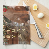 Kute kerstredding Pitbull and America Bull Dog Theedoek (Quarter Fold)