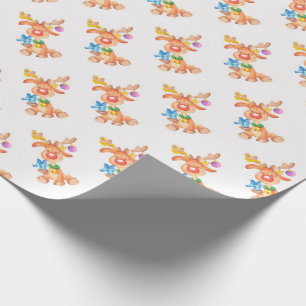 Kute kerstrenders cadeaupapier