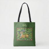 Kute kerstrendiertje in Forest met Holly Tote Bag (Voorkant)