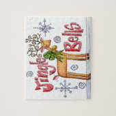 Kute kerstrendiertje, Jingle Bells Snowflakes Legpuzzel (Verticaal)