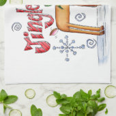 Kute kerstrendiertje, Jingle Bells Snowflakes Theedoek (Gevouwen)