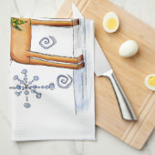 Kute kerstrendiertje, Jingle Bells Snowflakes Theedoek (Quarter Fold)